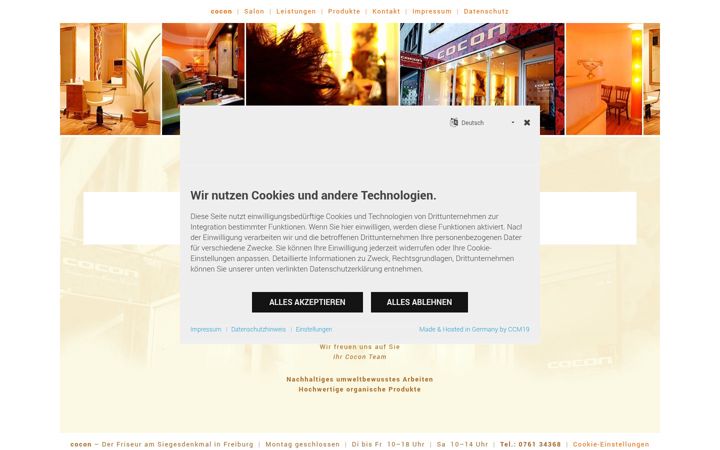 Screenshot of cocon-friseur.de