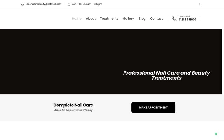 Screenshot of coconailsnbeauty.co.uk