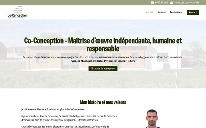 Screenshot of coconception.fr