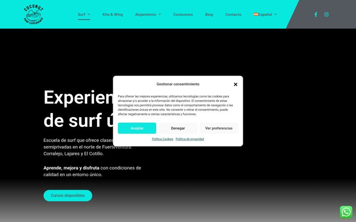 Screenshot of coconutsurfexperience.com