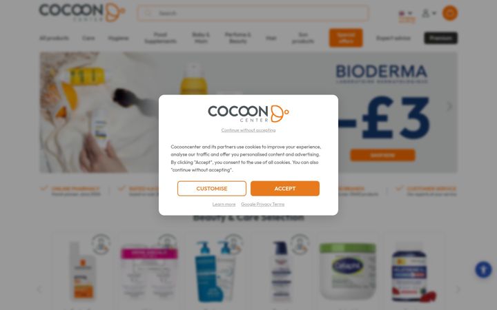 Screenshot of cocooncenter.co.uk