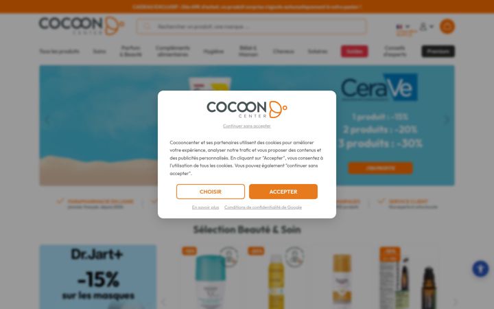Screenshot of cocooncenter.com