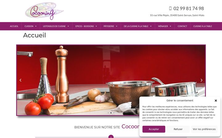 Screenshot of cocooning-cuisine.fr