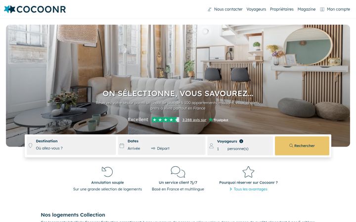 Screenshot of cocoonr.fr