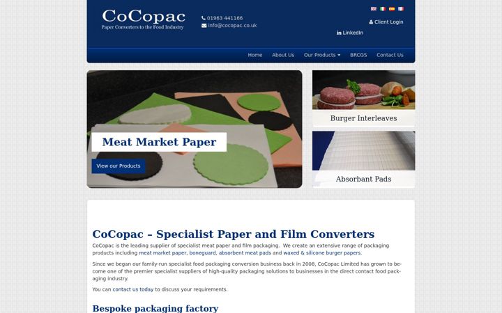 Skærmbillede af cocopac.co.uk