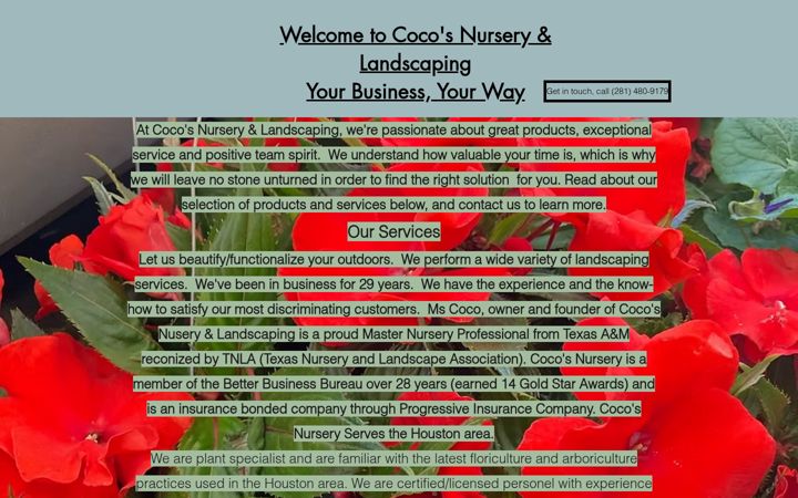 Screenshot of cocosnursery.com