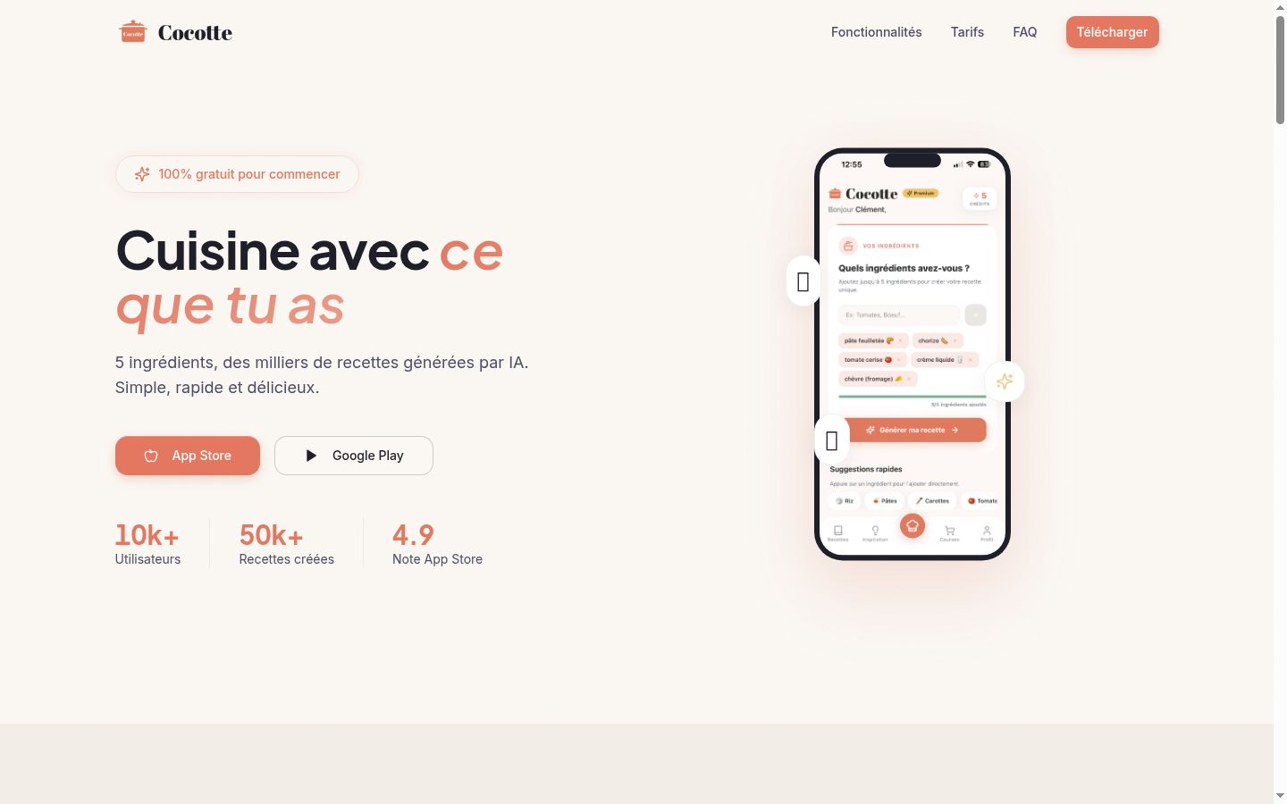 Capture d'écran de la bannière de consentement affichée avant toute interaction