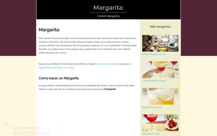 Screenshot of coctelmargarita.es