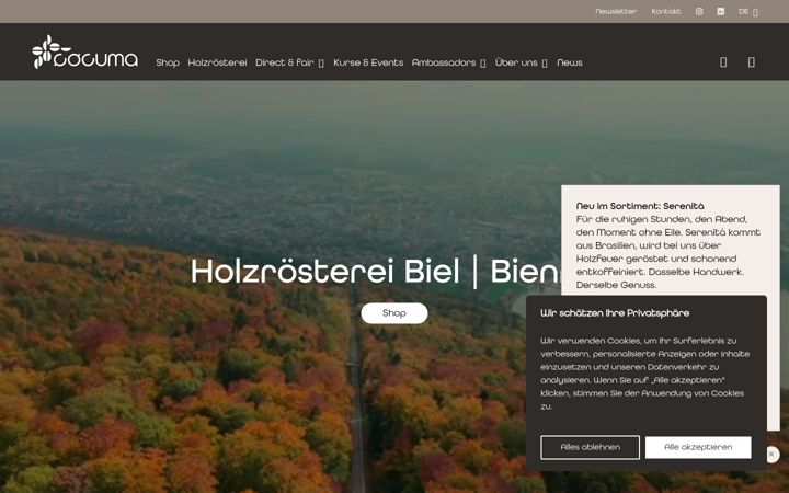 Screenshot of cocumacaffe.de