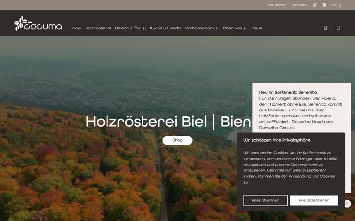 Screenshot of cocumacaffe.fr
