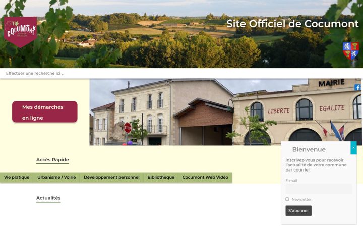 Captură de ecran a cocumont.fr
