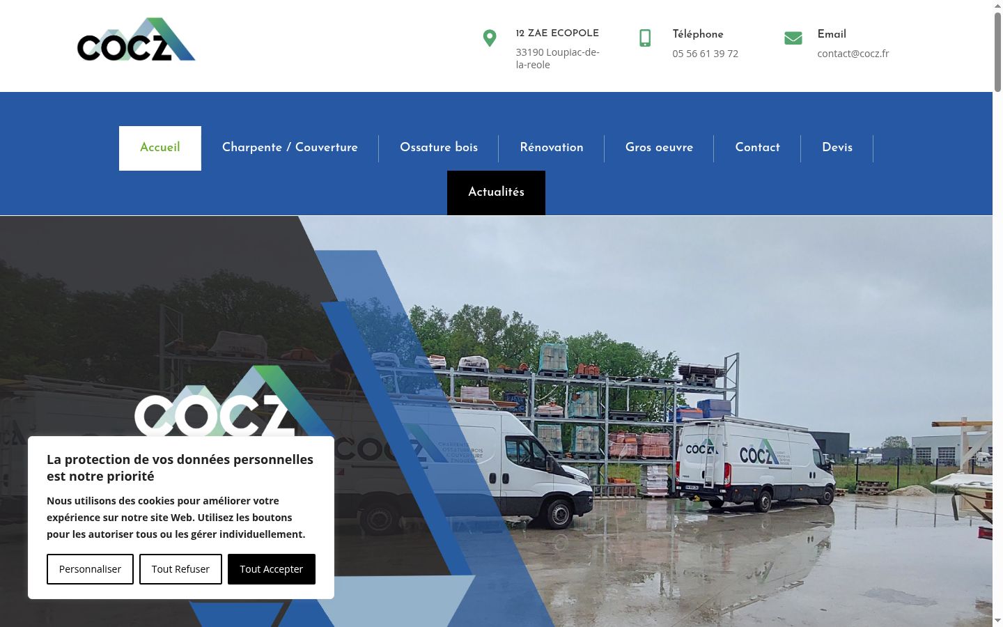 Screenshot del banner di consenso mostrato prima di qualsiasi interazione