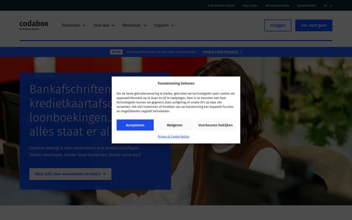 Screenshot of codabox.com
