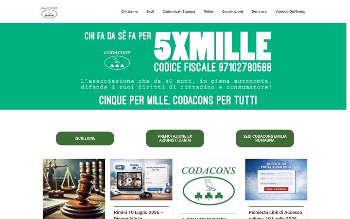 Screenshot του codacons.emiliaromagna.it