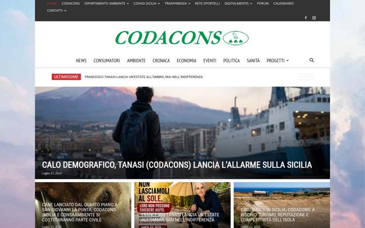 Screenshot of codaconsicilia.it