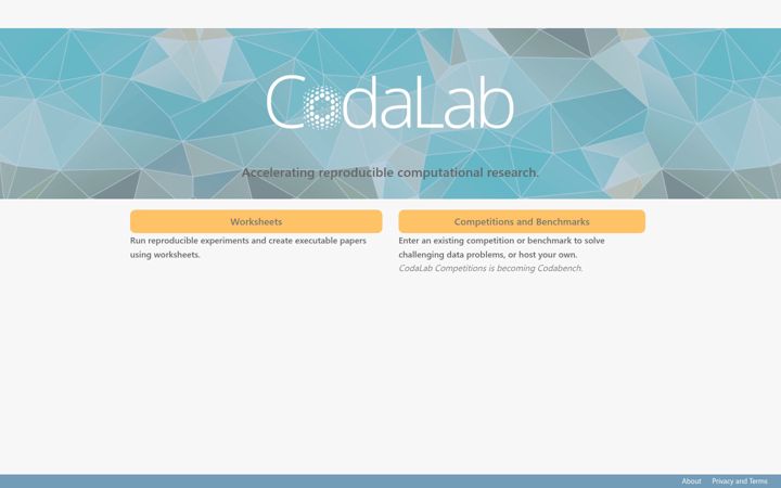 Screenshot of codalab.org