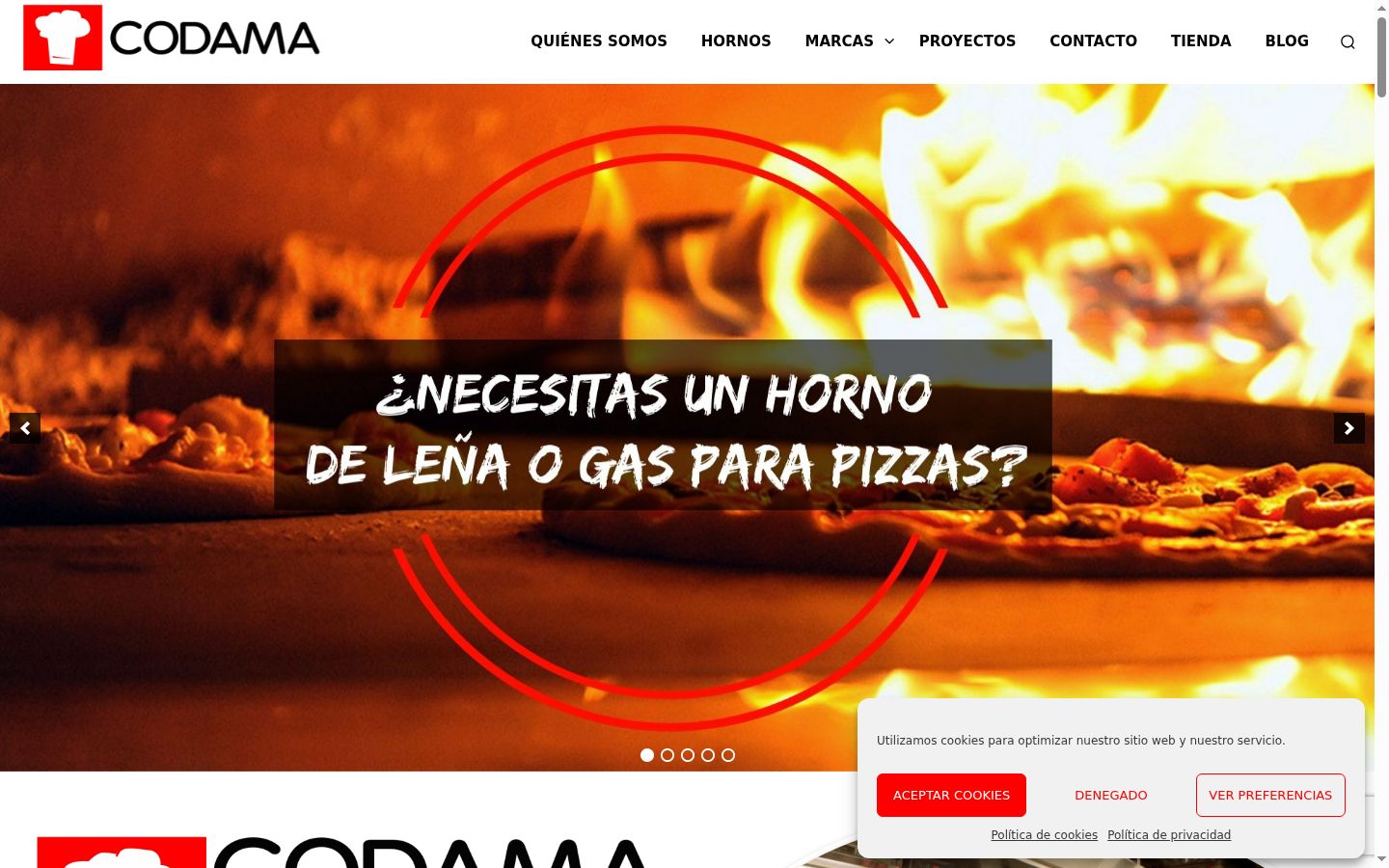 Captura de pantalla del banner de consentimiento mostrado antes de cualquier interacción