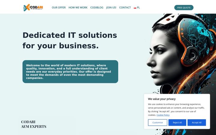 Screenshot of codari.pl
