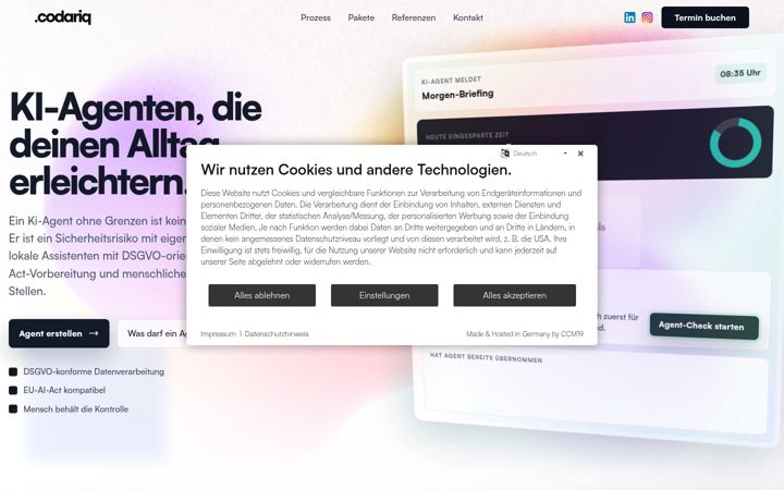 Screenshot of codariq.de