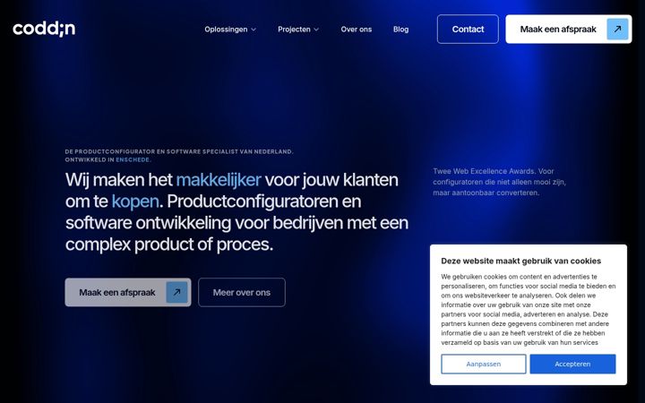 Screenshot van coddin.nl