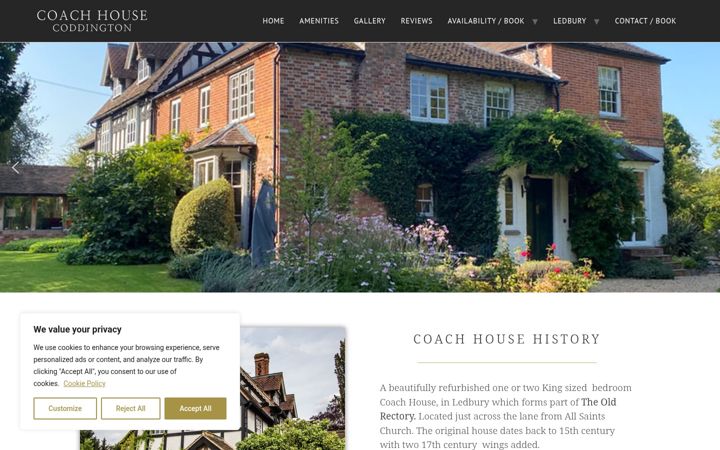 Skærmbillede af coddingtoncoachhouse.co.uk