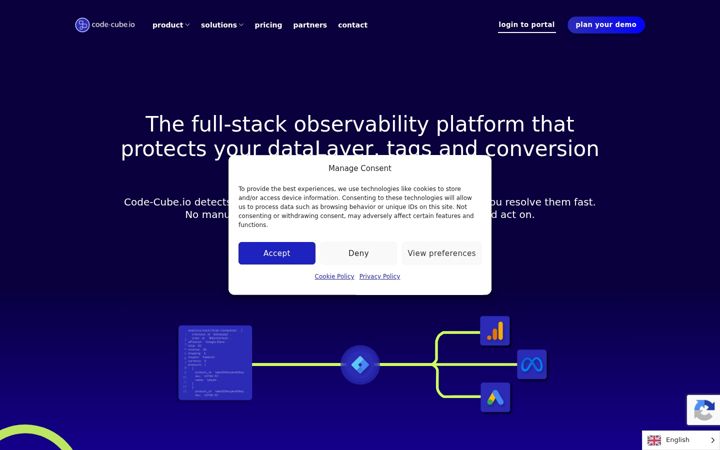 Snímek obrazovky code-cube.io