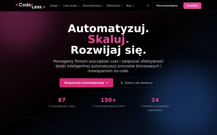 Posnetek zaslona code-less.io