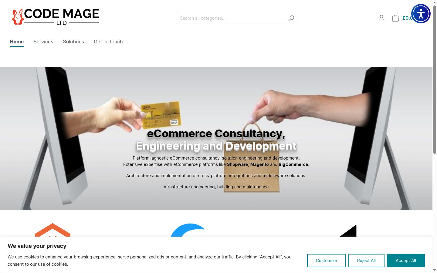 Screenshot of the consent banner shown before any interaction