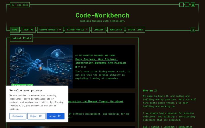 Screenshot of code-workbench.com