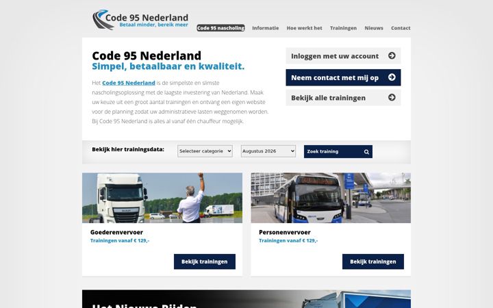 Screenshot van code95-programma.nl