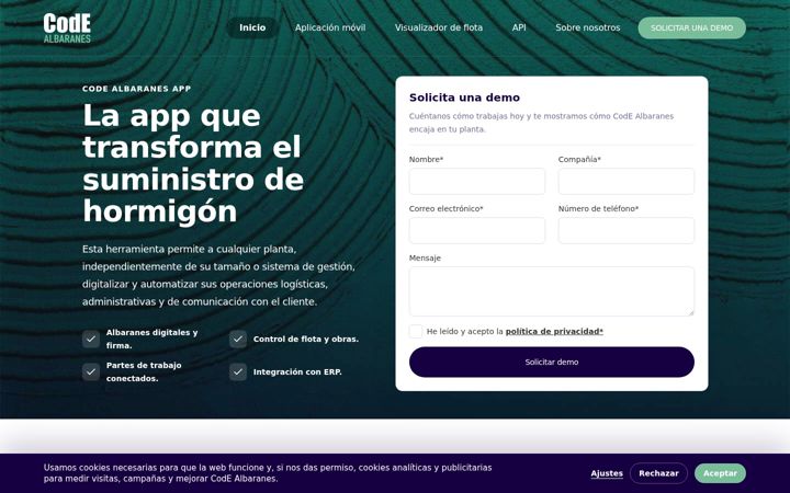 Screenshot of codealbaranes.es