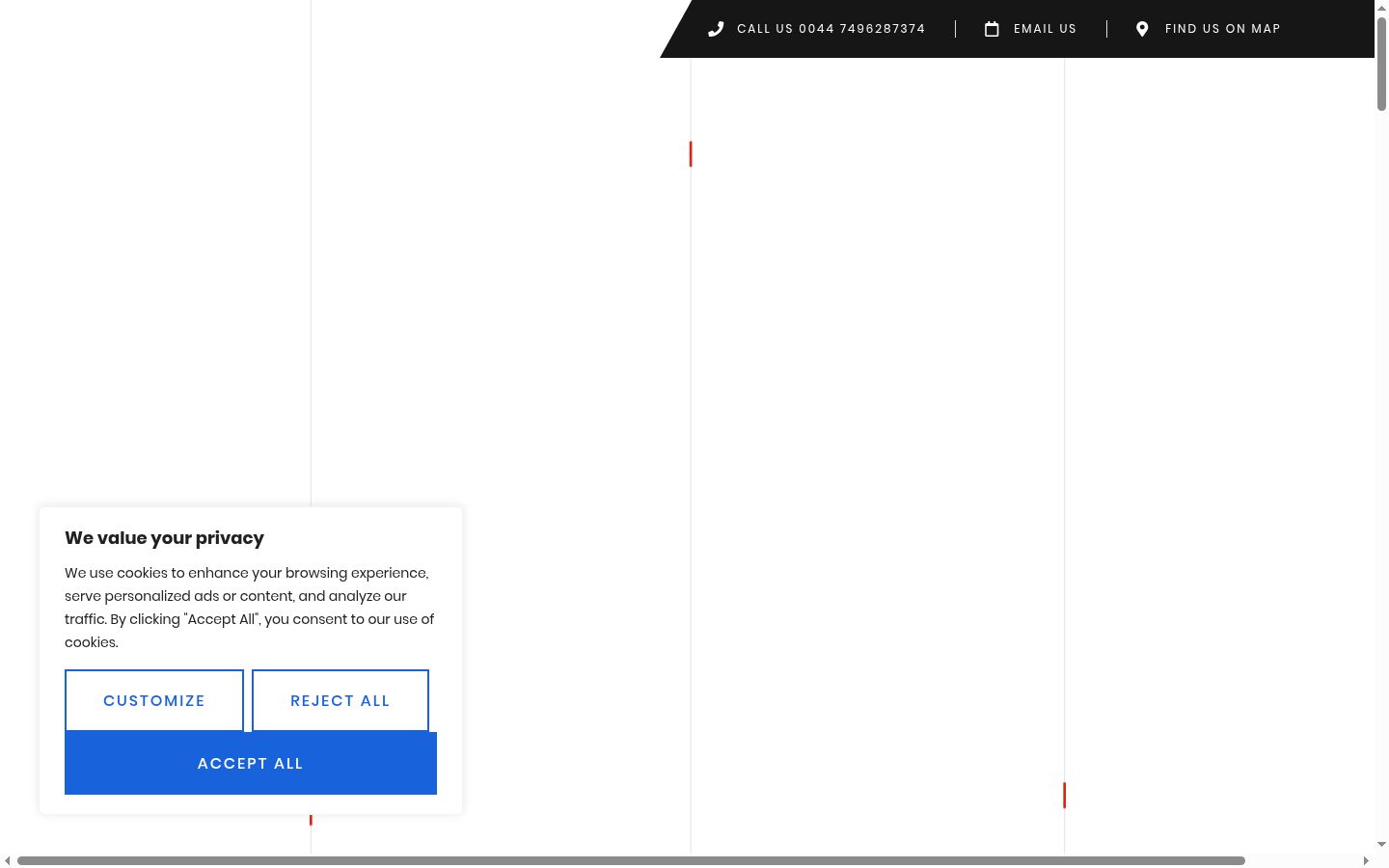 Screenshot del banner di consenso mostrato prima di qualsiasi interazione