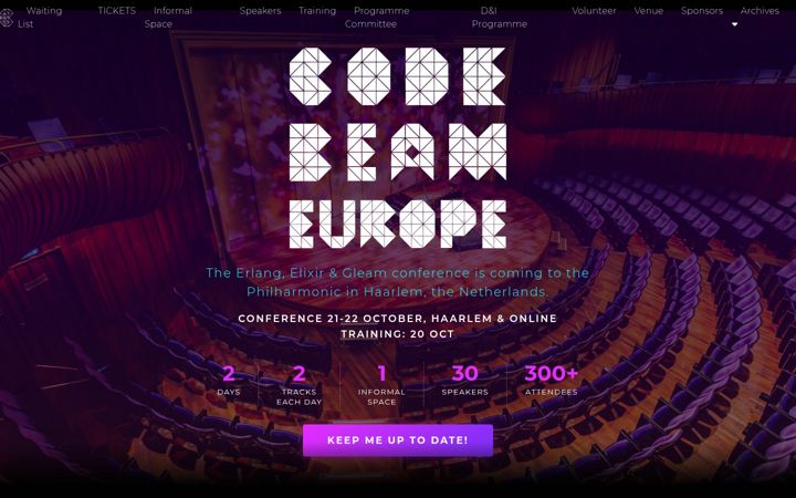 Screenshot of codebeameurope.com