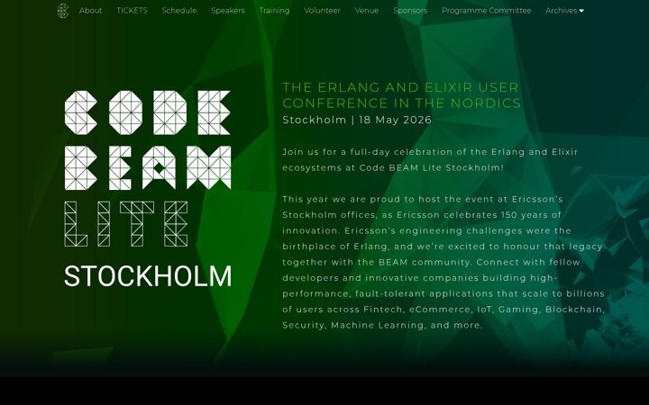 Screenshot of codebeamstockholm.com