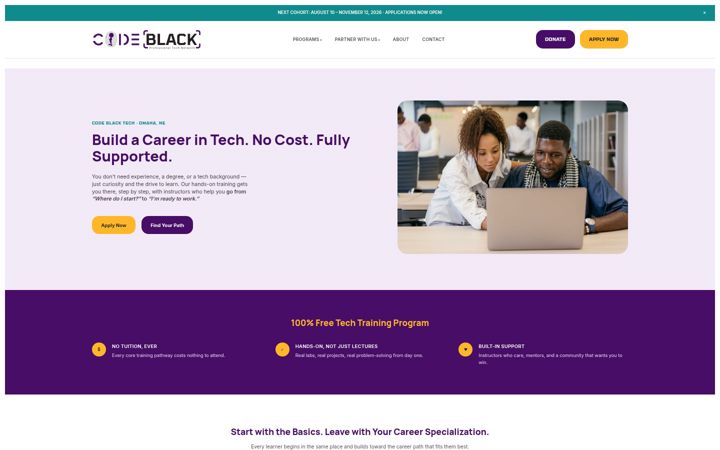 Screenshot of codeblacktech.org