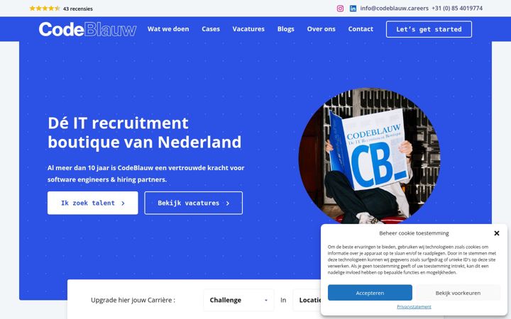 Screenshot of codeblauw.careers