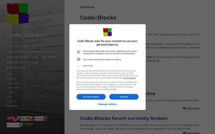 Képernyőkép: codeblocks.org
