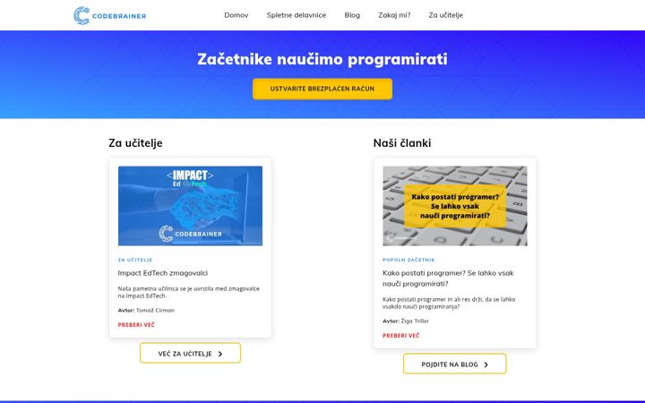 Screenshot di codebrainer.si