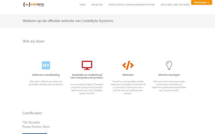 Screenshot of codebytesystems.be