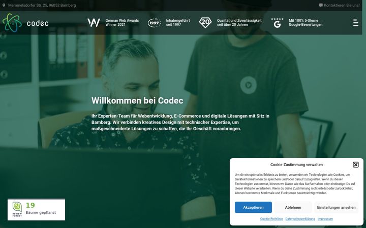 Screenshot of codec-software.de