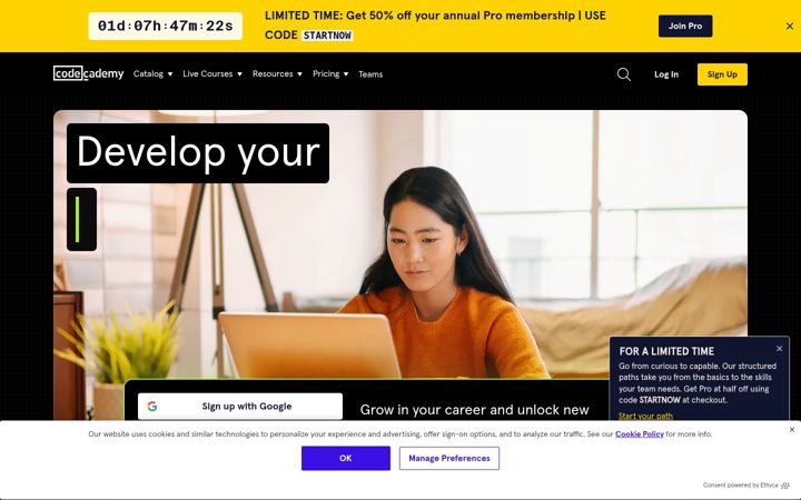 Screenshot di codecademy.com
