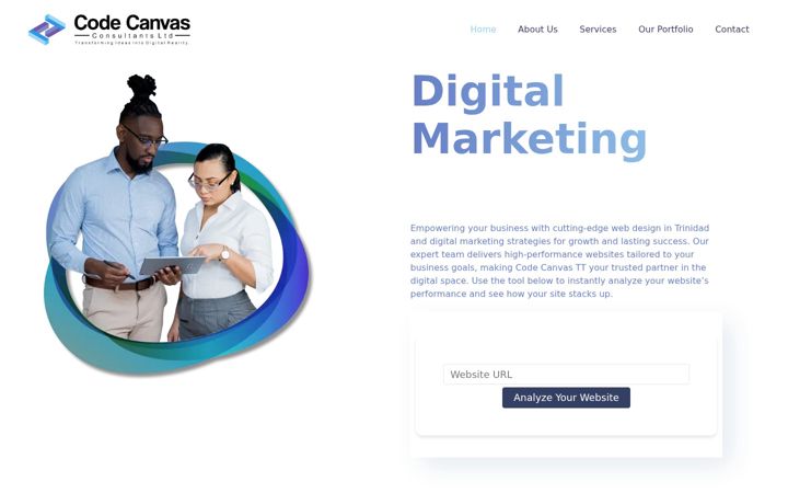 Screenshot of codecanvastt.com