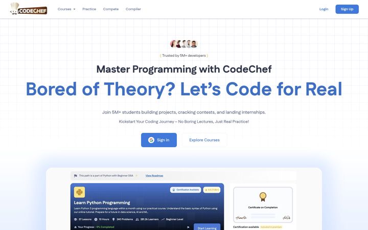 Screenshot di codechef.com