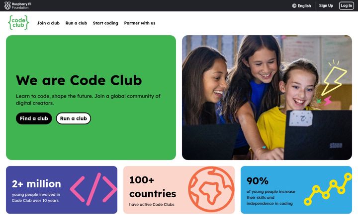 Zrzut ekranu codeclub.org