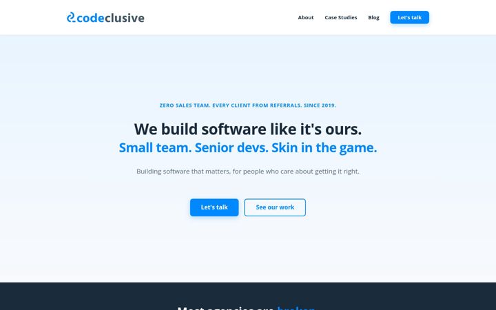 Екранна снимка на codeclusive.io