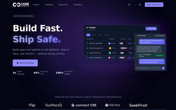 Zrzut ekranu codeconductor.ai