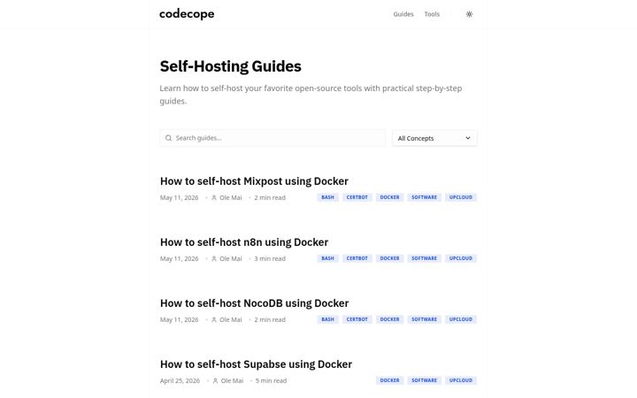 Screenshot of codecope.org