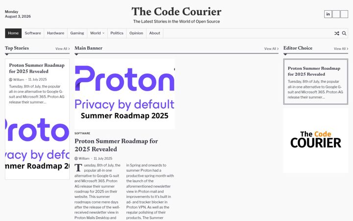 Ekrano kopija codecourier.no