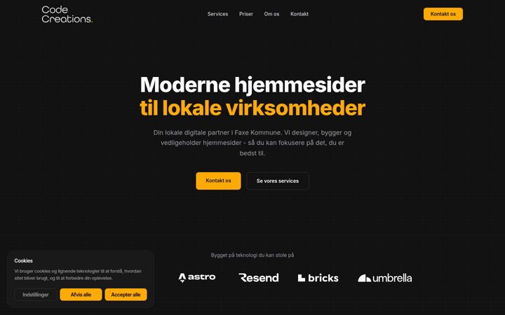 Screenshot of codecreations.dk
