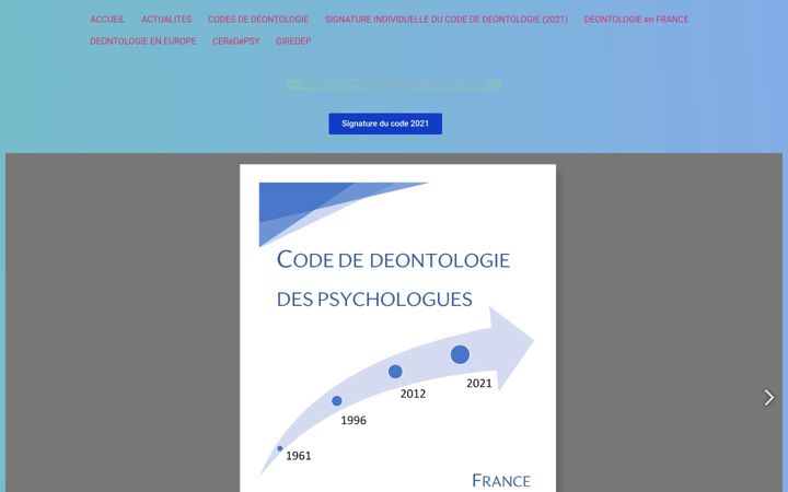 Screenshot di codededeontologiedespsychologues.fr